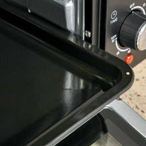Minibackofen Kompaktofen 21L mit 3 Kochmodi Schwarz-Silber