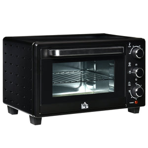 Minibackofen Kompaktofen 21L mit 3 Kochmodi Schwarz-Silber