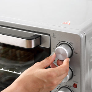 Minibackofen Kompaktofen 32L Edelstahl Glas Silber