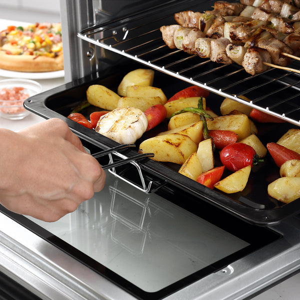Minibackofen Kompaktofen 32L Edelstahl Glas Silber