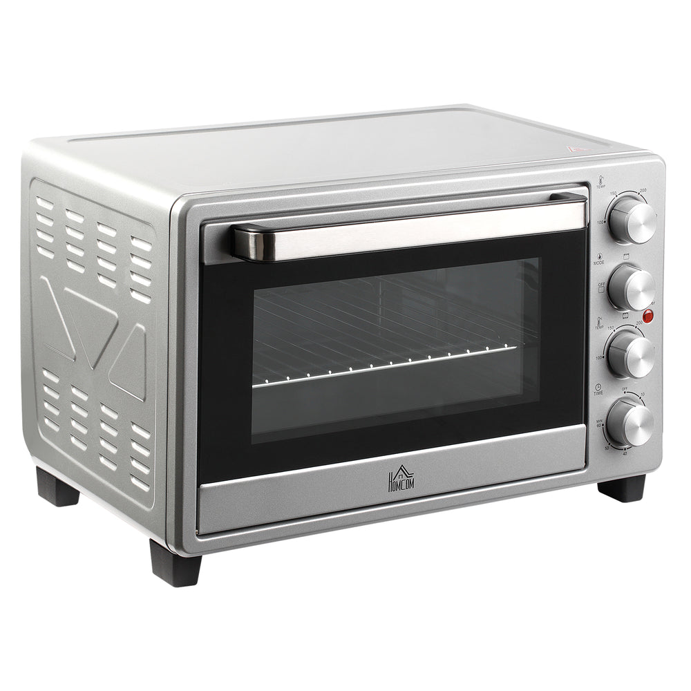 Mini forno, forno compatto, 32L, acciaio inox, vetro, argento