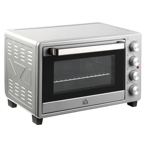 Minibackofen Kompaktofen 32L Edelstahl Glas Silber