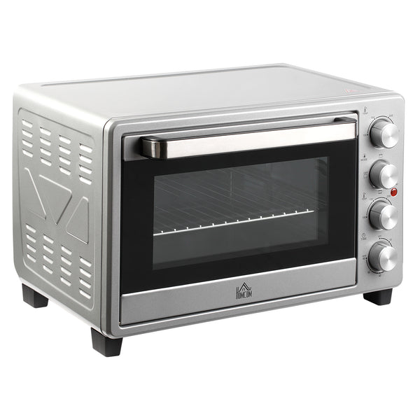 Minibackofen Kompaktofen 32L Edelstahl Glas Silber