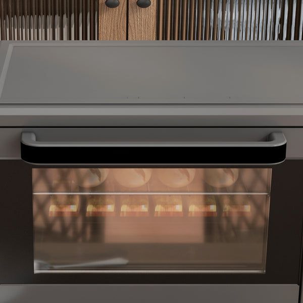 Minibackofen Ofen 21L 1400W 100-230°C mit Timer und Zubehör Edelstahl Grau