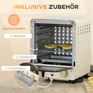 Minibackofen Umluftofen 15L 60-230°C Cremeweiss