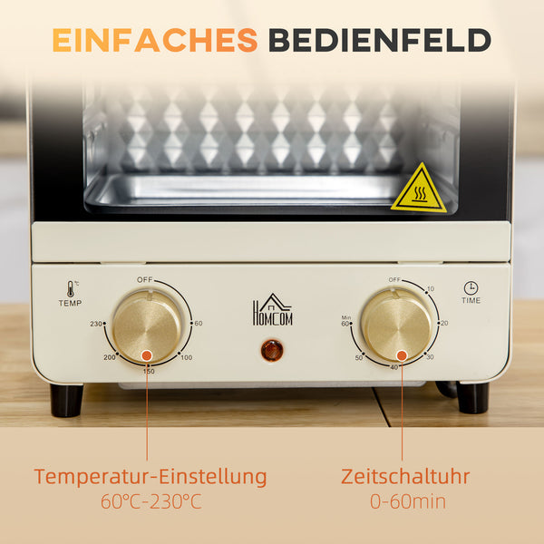 Minibackofen Umluftofen 15L 60-230°C Cremeweiss