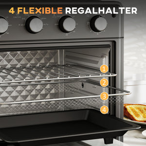Minibackofen Umluftofen 30L 90-230°C Heissluft Schwarz