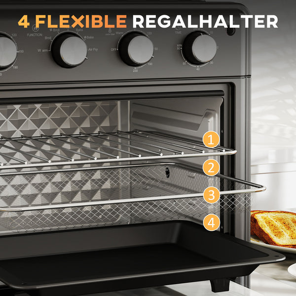 Minibackofen Umluftofen 30L 90-230°C Heissluft Schwarz