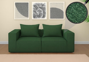 Modularer 2-Sitzer Loungesofa Stoff 194x97cm grün