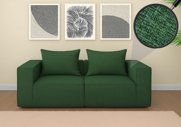 Modularer 2-Sitzer Loungesofa Stoff 194x97cm grün