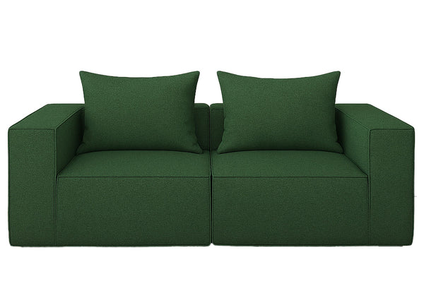 Modularer 2-Sitzer Loungesofa Stoff 194x97cm grün