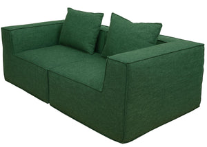 Modularer 2-Sitzer Loungesofa Stoff 194x97cm grün