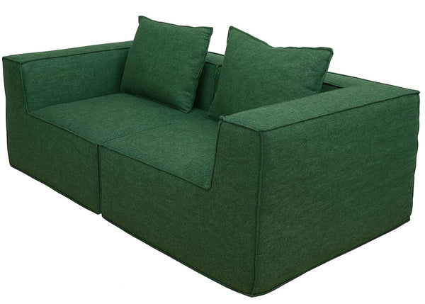 Modularer 2-Sitzer Loungesofa Stoff 194x97cm grün
