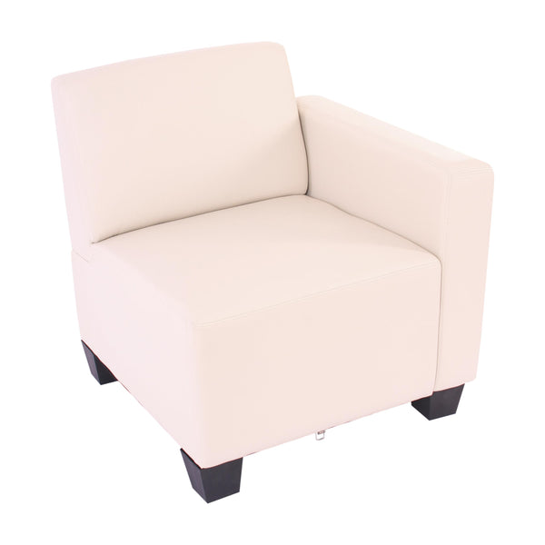 Modular 2-Sitzer Sofa Couch Lyon Kunstleder creme