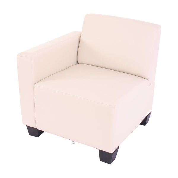 Modular 2-Sitzer Sofa Couch Lyon Kunstleder creme