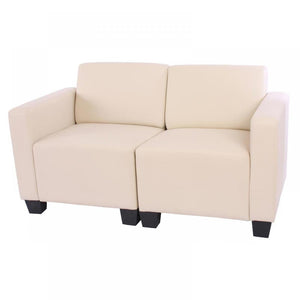 Modular 2-Sitzer Sofa Couch Lyon Kunstleder creme