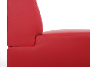 Modular 2-Sitzer Sofa Couch Lyon Kunstleder rot ohne Armlehnen