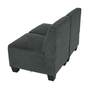 Modular 2-Sitzer Sofa Couch Lyon Stoff anthrazit-grau ohne Armlehnen