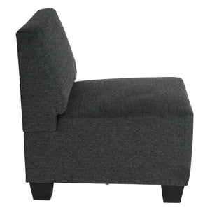 Modular 2-Sitzer Sofa Couch Lyon Stoff anthrazit-grau ohne Armlehnen