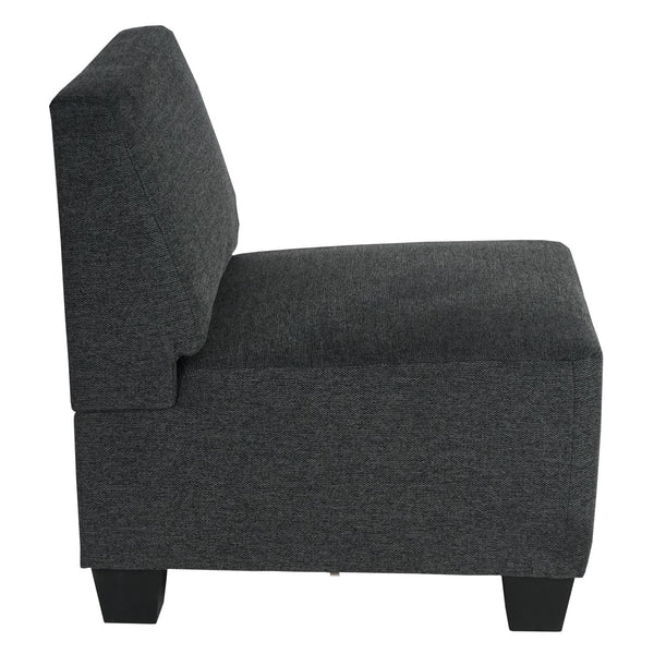 Modular 2-Sitzer Sofa Couch Lyon Stoff anthrazit-grau ohne Armlehnen