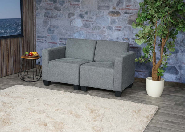 Modular 2-Sitzer Sofa Couch Lyon Stoff grau