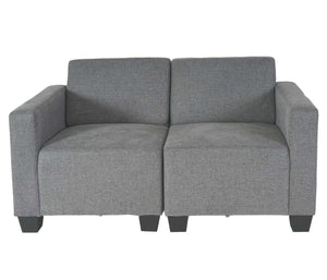 Modular 2-Sitzer Sofa Couch Lyon Stoff grau