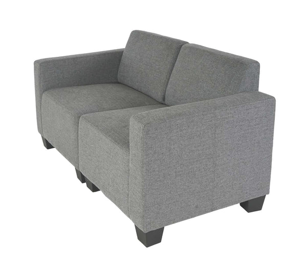 Modular 2-Sitzer Sofa Couch Lyon Stoff grau