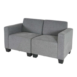 Modular 2-Sitzer Sofa Couch Lyon Stoff grau