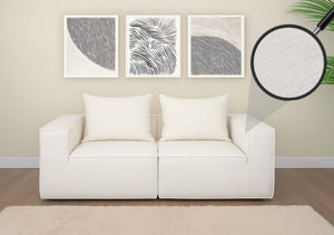Modular 2-Sitzer Sofa aus Stoff 194x97cm creme