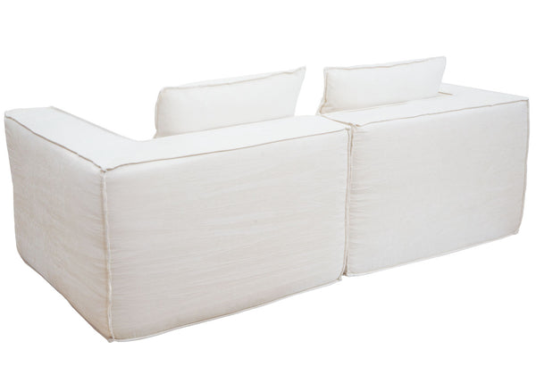 Modular 2-Sitzer Sofa aus Stoff 194x97cm creme