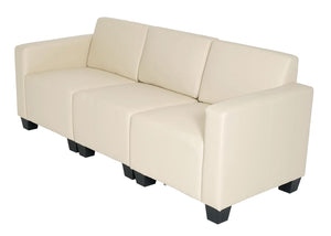 Modular 3-Sitzer Sofa Couch Lyon Kunstleder creme