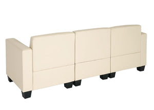 Modular 3-Sitzer Sofa Couch Lyon Kunstleder creme