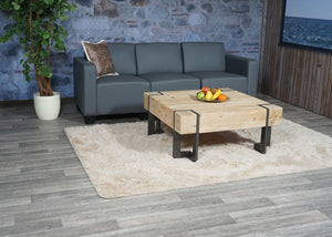 Modular 3-Sitzer Sofa Couch Lyon Kunstleder dunkelgrau