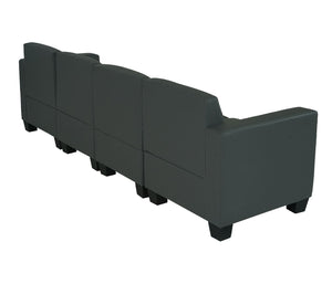 Modular 4-Sitzer Sofa Couch Lyon Kunstleder dunkelgrau
