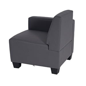 Modular 4-Sitzer Sofa Couch Lyon Kunstleder dunkelgrau