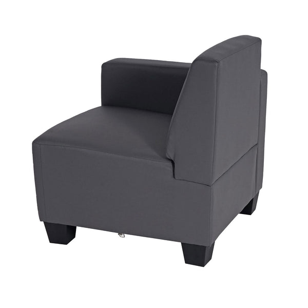 Modular 4-Sitzer Sofa Couch Lyon Kunstleder dunkelgrau