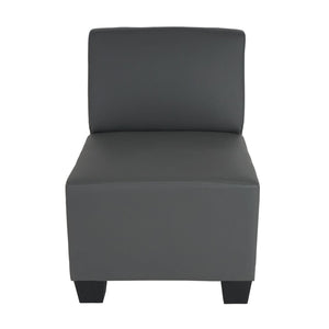 Modular 4-Sitzer Sofa Couch Lyon Kunstleder dunkelgrau