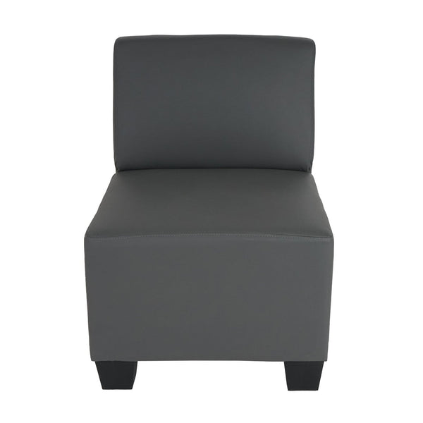 Modular 4-Sitzer Sofa Couch Lyon Kunstleder dunkelgrau
