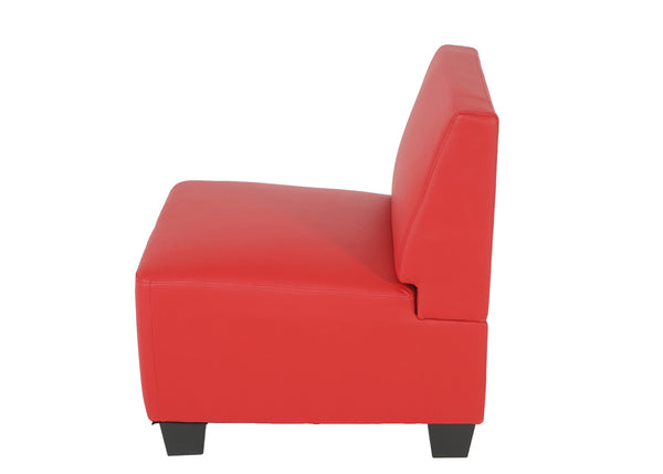 Modular Sessel ohne Armlehnen Mittelteil Lyon Kunstleder rot