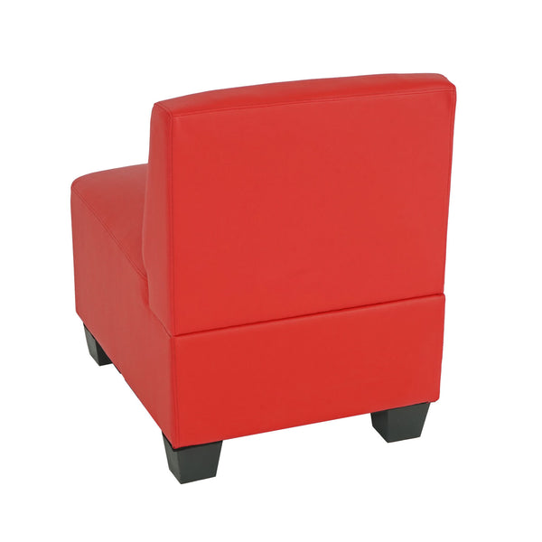 Modular Sessel ohne Armlehnen Mittelteil Lyon Kunstleder rot