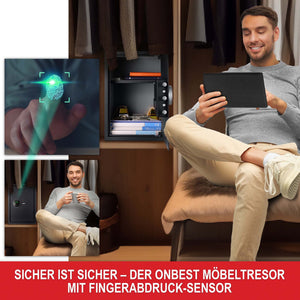 Möbeltresor mit Fingerabdruck 35x50x31cm