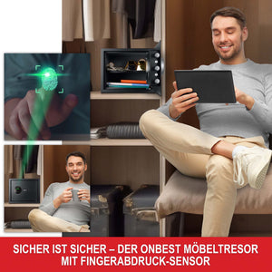 Möbeltresor mit Fingerabdruck 38x30x30cm