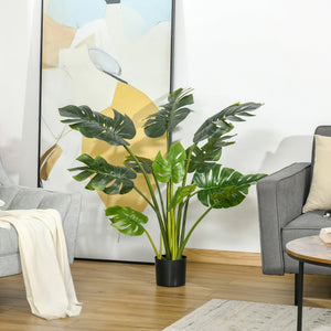 Monstera künstlich Kunstpflanze im Topf für drinnen und draussen 110cm