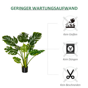 Monstera künstlich Kunstpflanze im Topf für drinnen und draussen 110cm