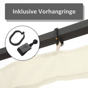Moskitonetz für 3x4m Pavillon 4 Seitenteile Schwarz