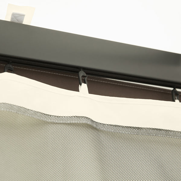 Moskitonetz für 3x4m Pavillon 4 Seitenteile Schwarz
