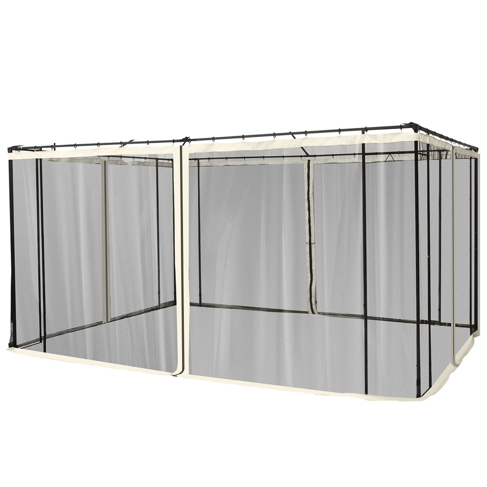 Moskitonetz für 3x4m Pavillon 4 Seitenteile Schwarz