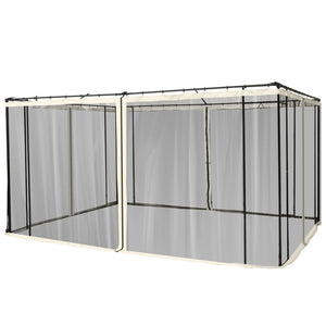 Moskitonetz für 3x4m Pavillon 4 Seitenteile Schwarz