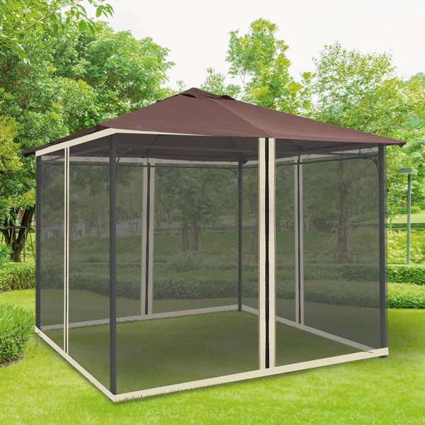 Moskitonetz für Pavillon 3x3m Reissverschluss-System