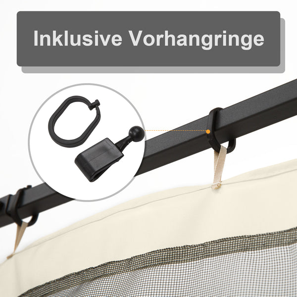 Moskitonetz für Pavillon 3x3m Reissverschluss-System